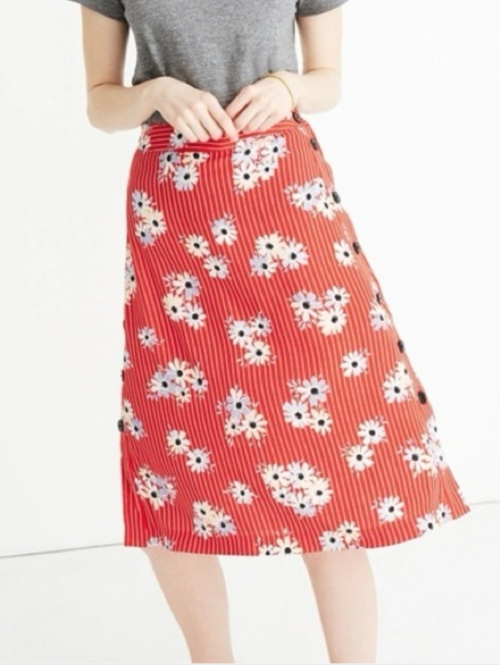 Madewell Side Button Daisy Skirt EUC Size 2